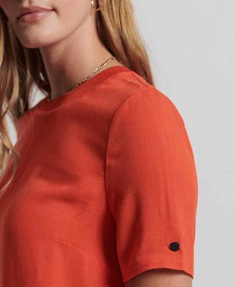Superdry Damen Studios Woven S/S Top Shirt S Pureed Pumpkin, S Pureed Pumpkin