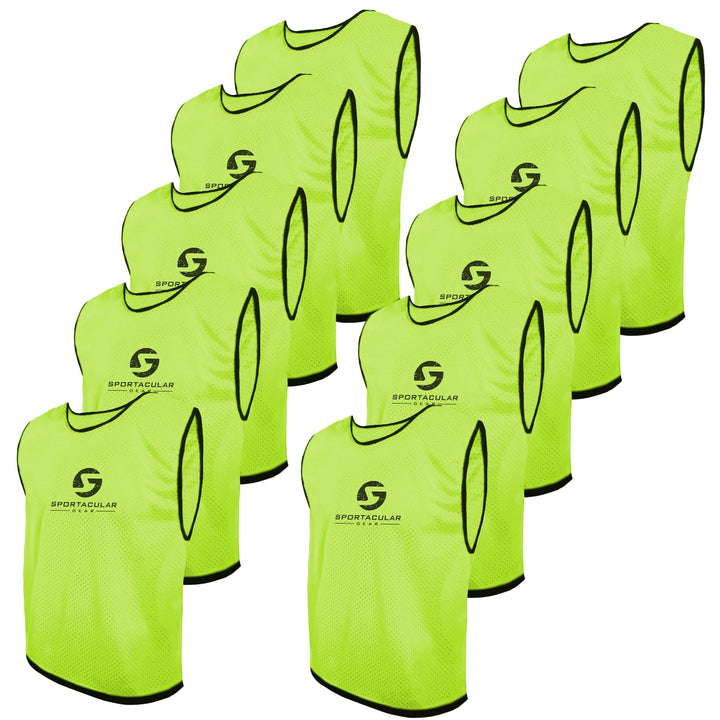 Sportacular Gear 10er Set Trainingsleibchen in versch. Farben und Grössen I Markierungshemden, Hemdc
