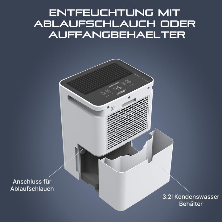Comedes Demecto 10 eco – Geräuscharmer Effizienter Luftentfeuchter für Schlaf- und Kinderzimmer, lei