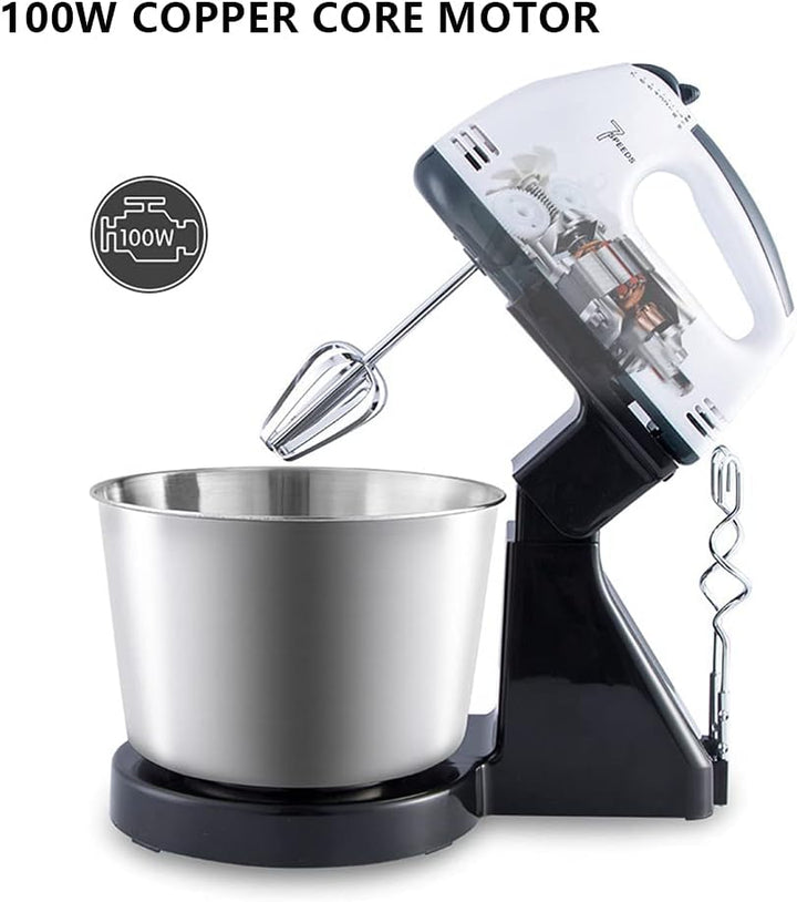 Teig Hand Mixer Set 100W 1.7L Rührmaschine Teigknetmaschine Stabmixer Küchenmaschinen, Rührgeräte, 7