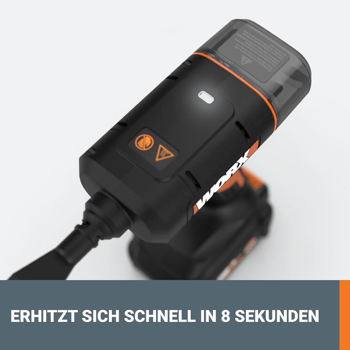 WORX 18V(20V MAX) kabelloser Handdampfreiniger WX770.9, Dampfreiniger für 220°F, tötet Keime, 8-Seku