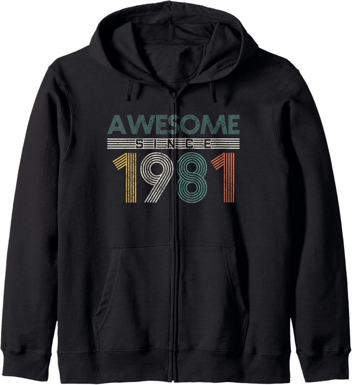 40. Geburtstag Lustig Geschenk Vintage Awesome Since 1981 Kapuzenjacke