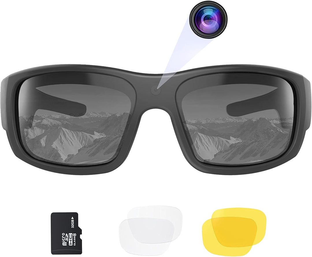 OhO Camera Glasses,32GB 1080P Full HD Sports Cam Sunglasses with Built in 15MP Camera and Polarized
