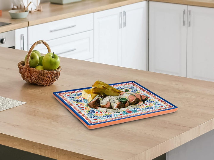 Assheuer & Pott Melamin Geschirr 2-er Servierplatten Set, Campinggeschirr mediterranes Design Essges