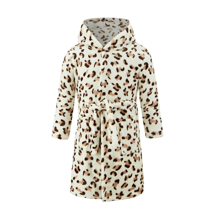 Unisex Baby Mit Kapuze Bademantel Kinder Flanell Pyjama Morgenmantel zum Jungen Mädchen Nachtwäsche