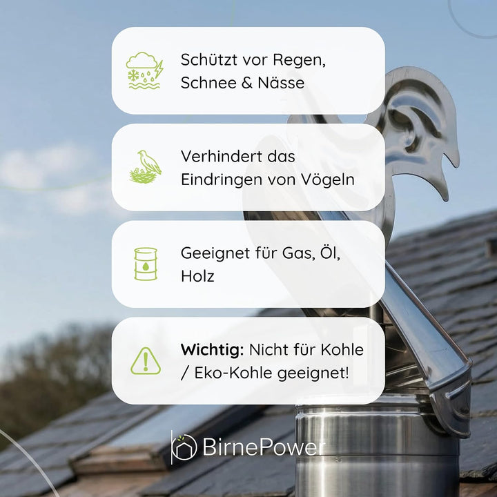 BirnePower Edelstahl Ofenrohr Kaminrohr Abgaselemente: Rohr Bogen Ofenknie T-Stück Regenhaube Rauchr