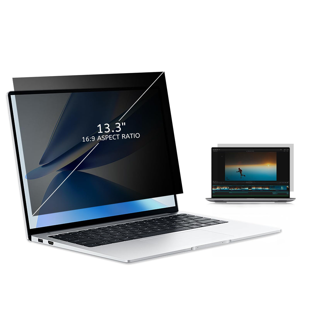 MOBDIK Blickschutzfolie für 13.3 Zoll Laptop 16:9 Abnehmbarer Anti Spy Blickschutz Privacy Filter Bl