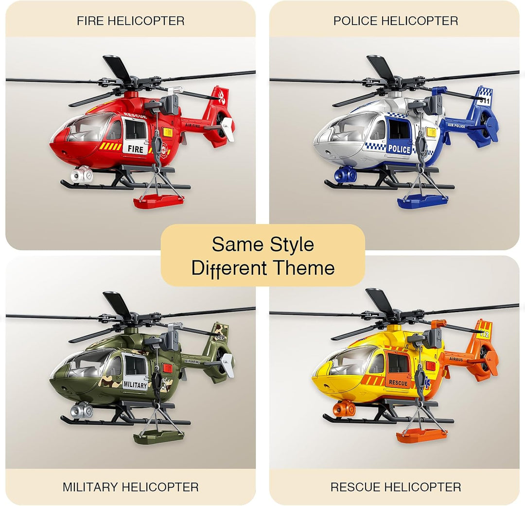 Grünes Militärspielzeug mit grossem Hubschrauber, Armeespielzeug mit Lichtern und Geräuschen, Geburt