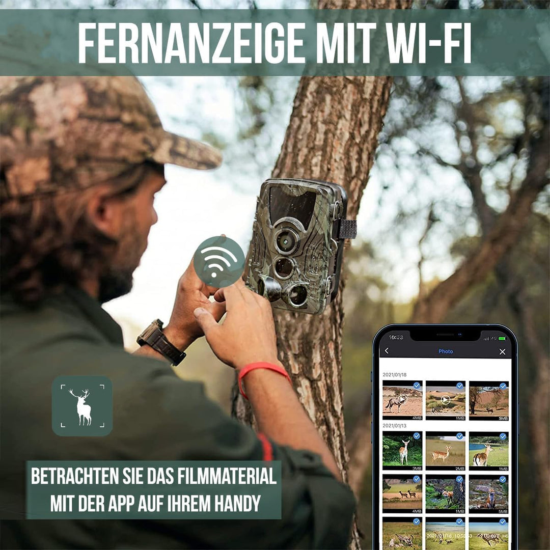 Strex Wildkamera mit Nachtsicht und WLAN - 120 MP 4K Ultra HD - Wasserdicht - Inkl. 32 GB SD