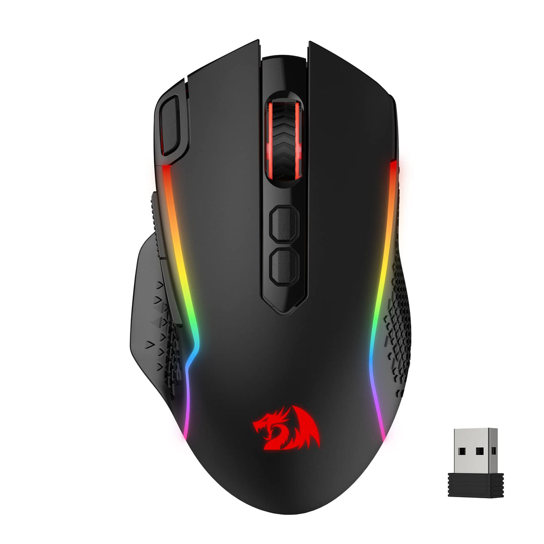 Redragon M810 Pro Kabellose Gaming-Maus, 10000 DPI Kabelgebundene/Kabellose Maus mit Schnellfeuertas