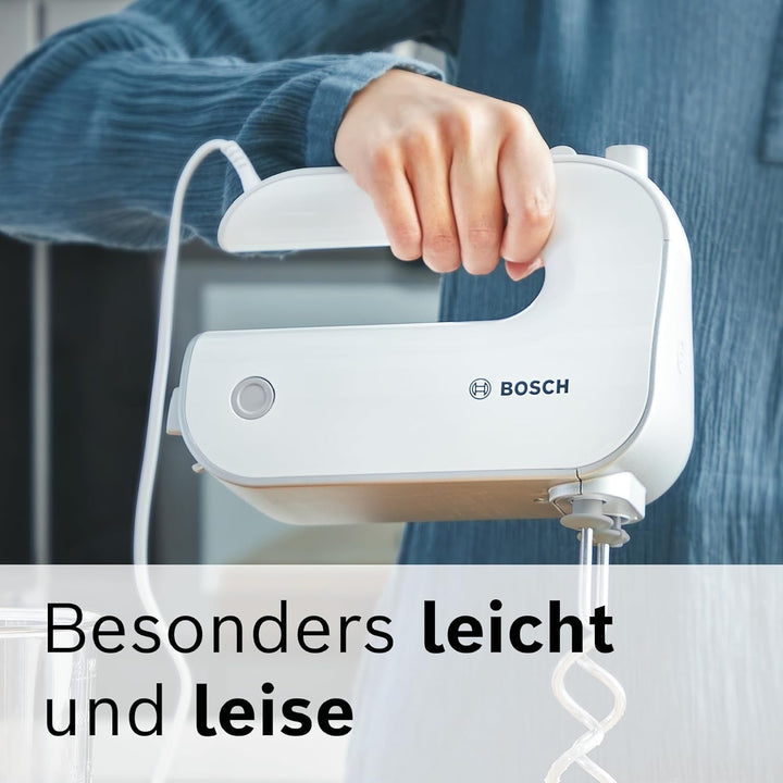 Bosch Handrührer Styline MFQ4080, 2 Rührbesen, 2 Edelstahl-Knethaken, spülmaschinengeeignet, Zerklei