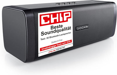DOCKIN® D FINE Bluetooth Lautsprecher - 50 Watt Stereo HiFi Speaker für Indoor/Outdoor mit starkem B