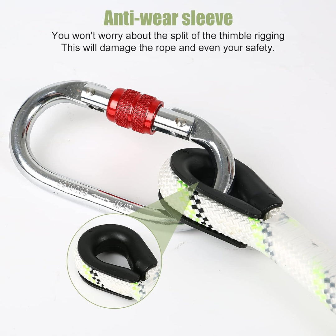 MENAYODA Safety Auffanggerät Mitlaufend auf 12mm Kernmantelseil 15m mit Bandfalldämpfer, PSA, Höhens