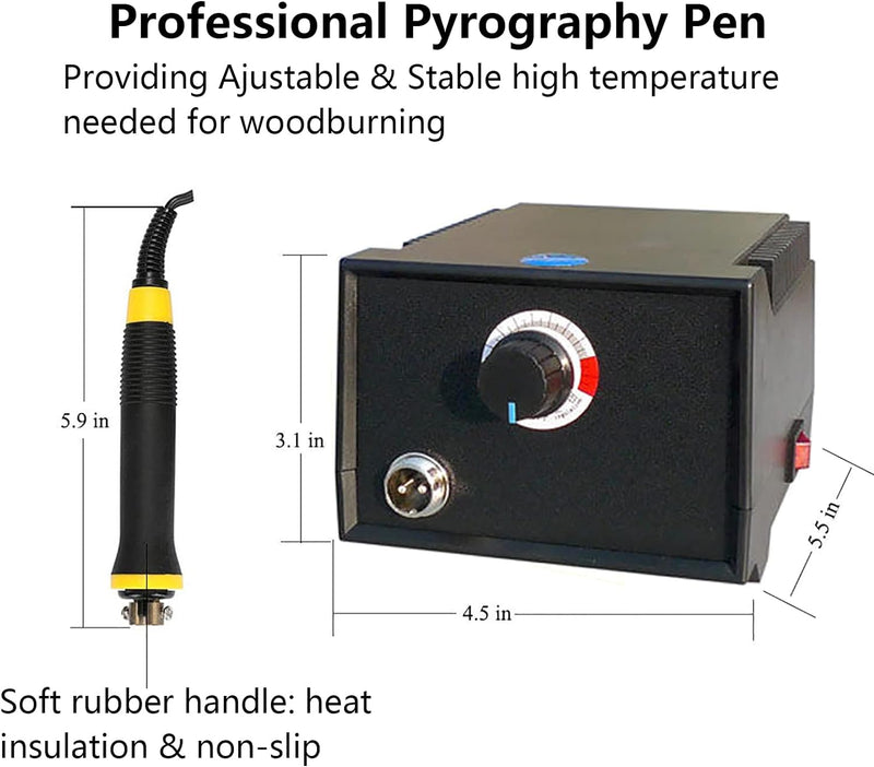 WANGCL Brandmalerei-Stift-Kit Holzverbrennungs-Kit Digitale Temperaturregelung Host-Unterstützung Ho