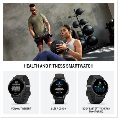 Garmin Venu 2 – GPS-Fitness-Smartwatch mit ultrascharfem 1,3“ AMOLED-Touchdisplay & Vivoactive 5 - G