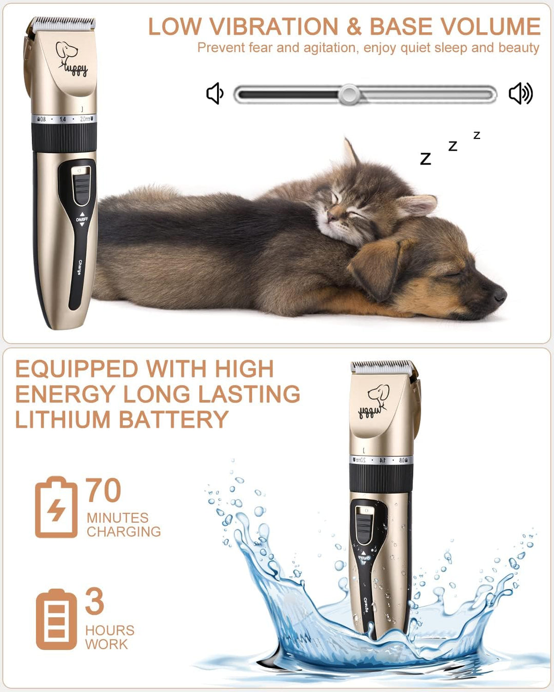 Elektrische Hundetrimmer Schnurlosen, Professionelle Hunde-Haarschneidemaschine, Hunde-Haarschneidem