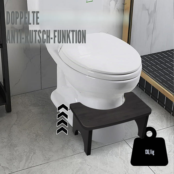 Toilettenhocker Holz WC Hocker Erwachsene Kinder, 37×20×17cm Ergonomisch Toilettenhocker, Klohocker
