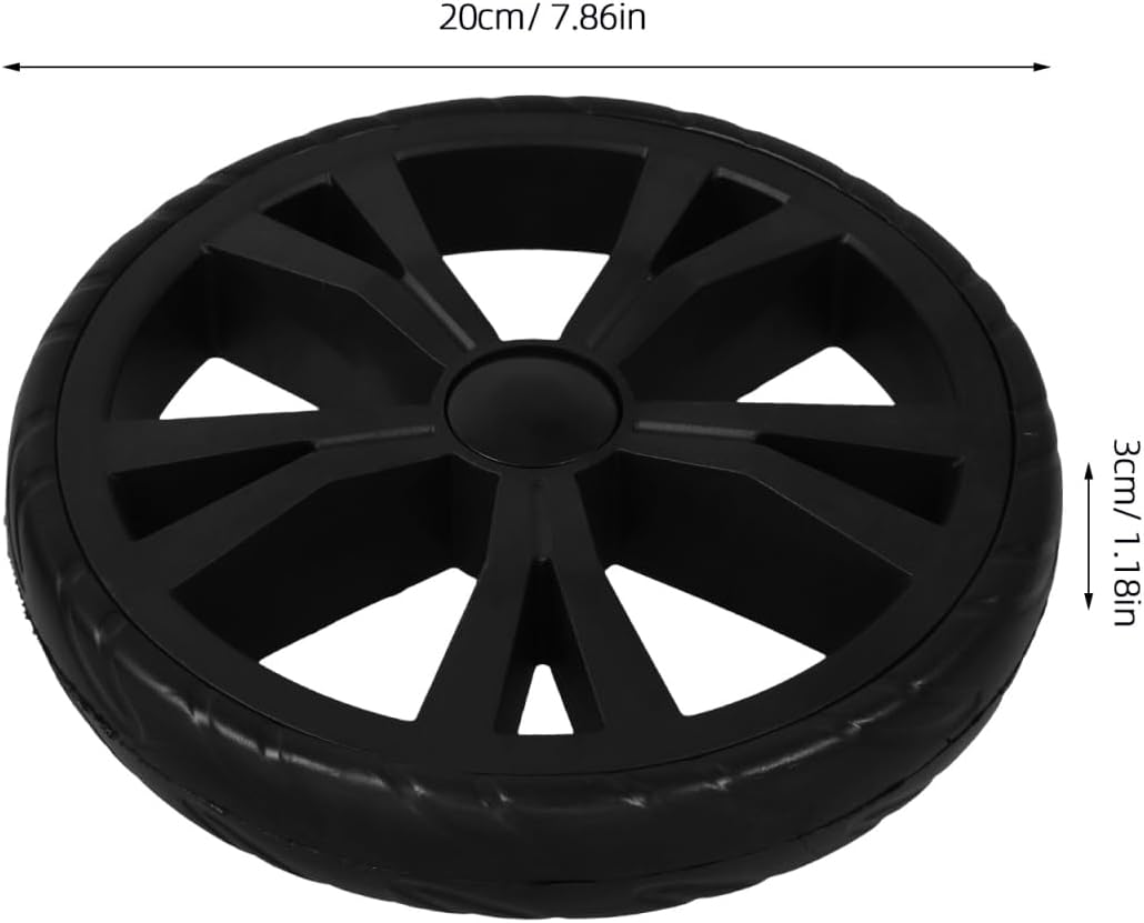 2St ErsatzräDer FüR Einkaufswagen, Treppensteiger-RäDer Aus Plastik, Schwarz, 20cm Durchmesser, Leis