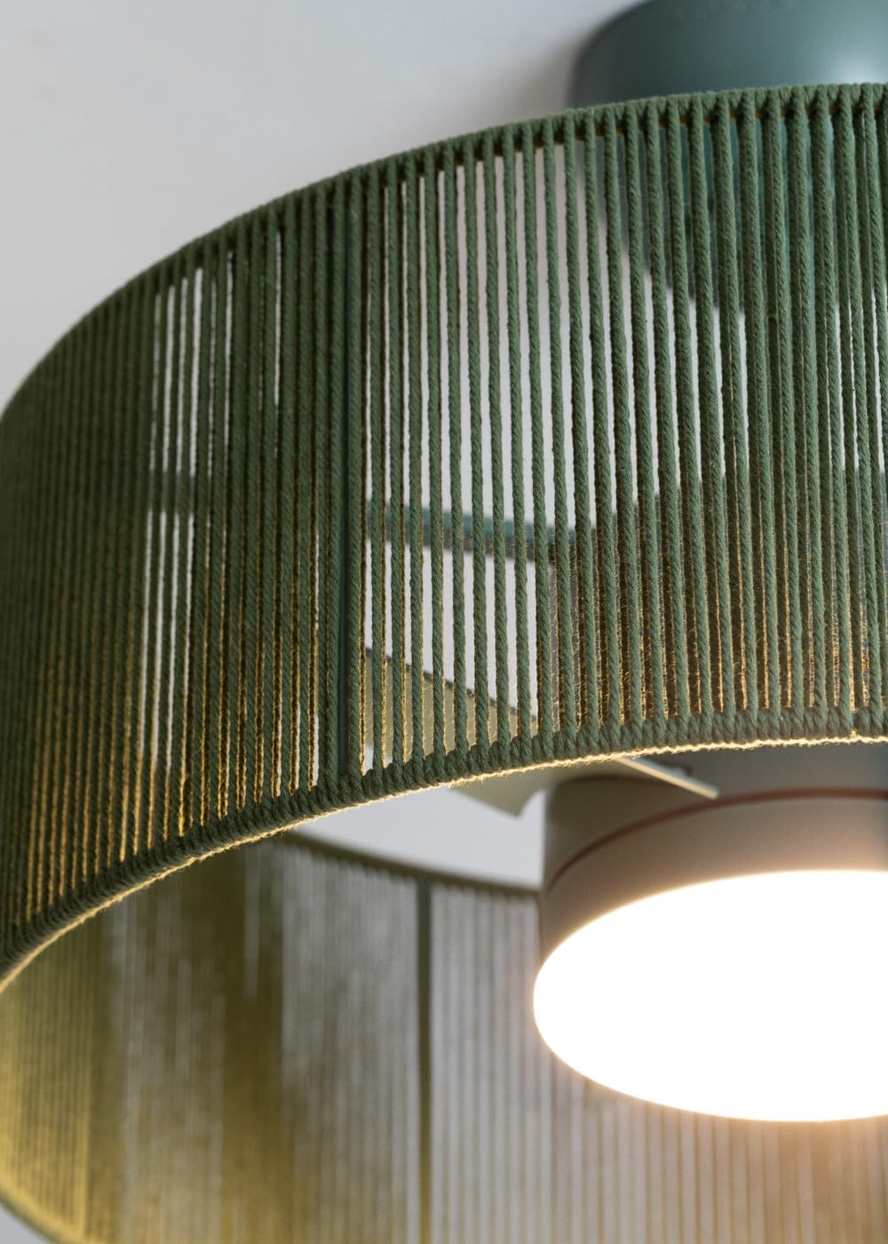 CREATE / WIND LAMP WOVEN/Deckenventilator mit Beleuchtung Salbeigrün mit Fernbedienung / 25W, Progra