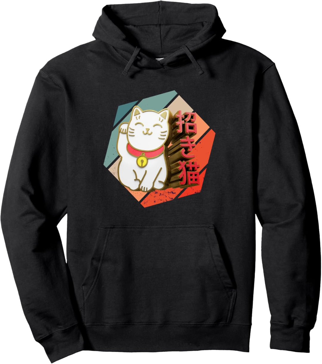 Winkende Katze Pullover Hoodie