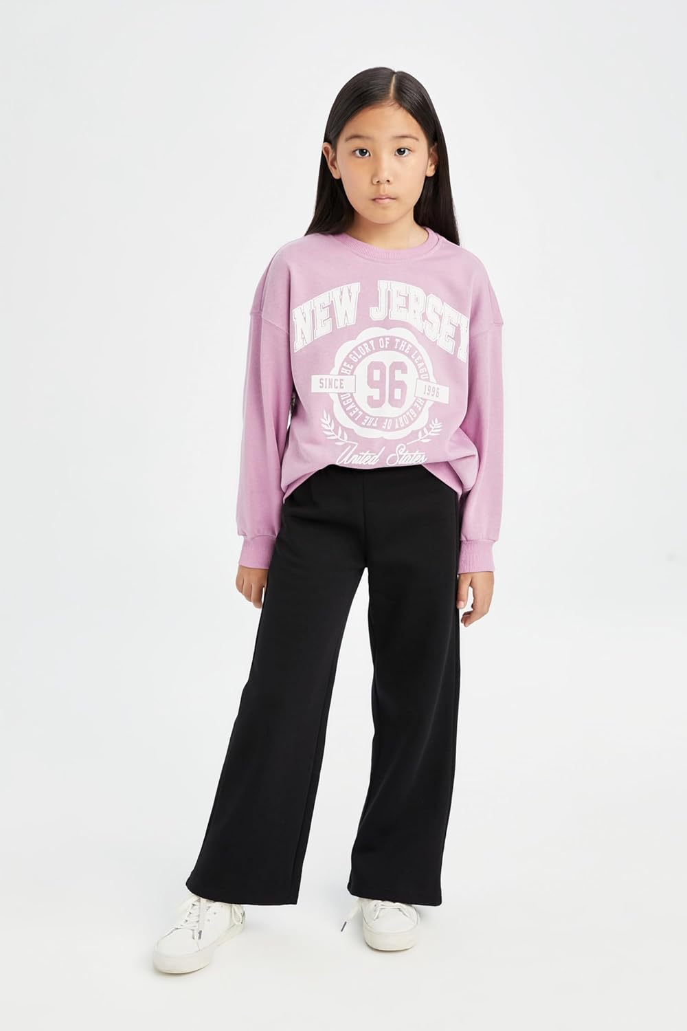 DeFacto Girl Regular Fit Langarm Gestricktes Kapuzen-Sweatshirt für Mädchen 8-9 Jahre Lilac, 8-9 Jah