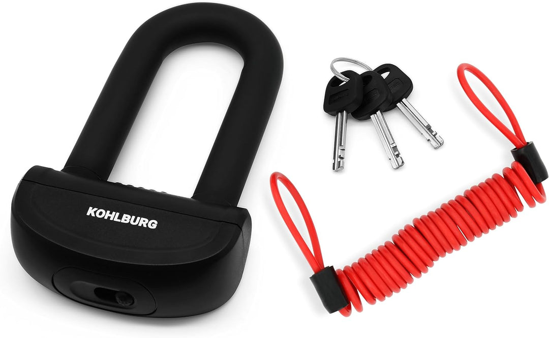 KOHLBURG sicheres Motorradschloss - Bremsscheibenschloss mit höchster Sicherheitsstufe 10plus von 10