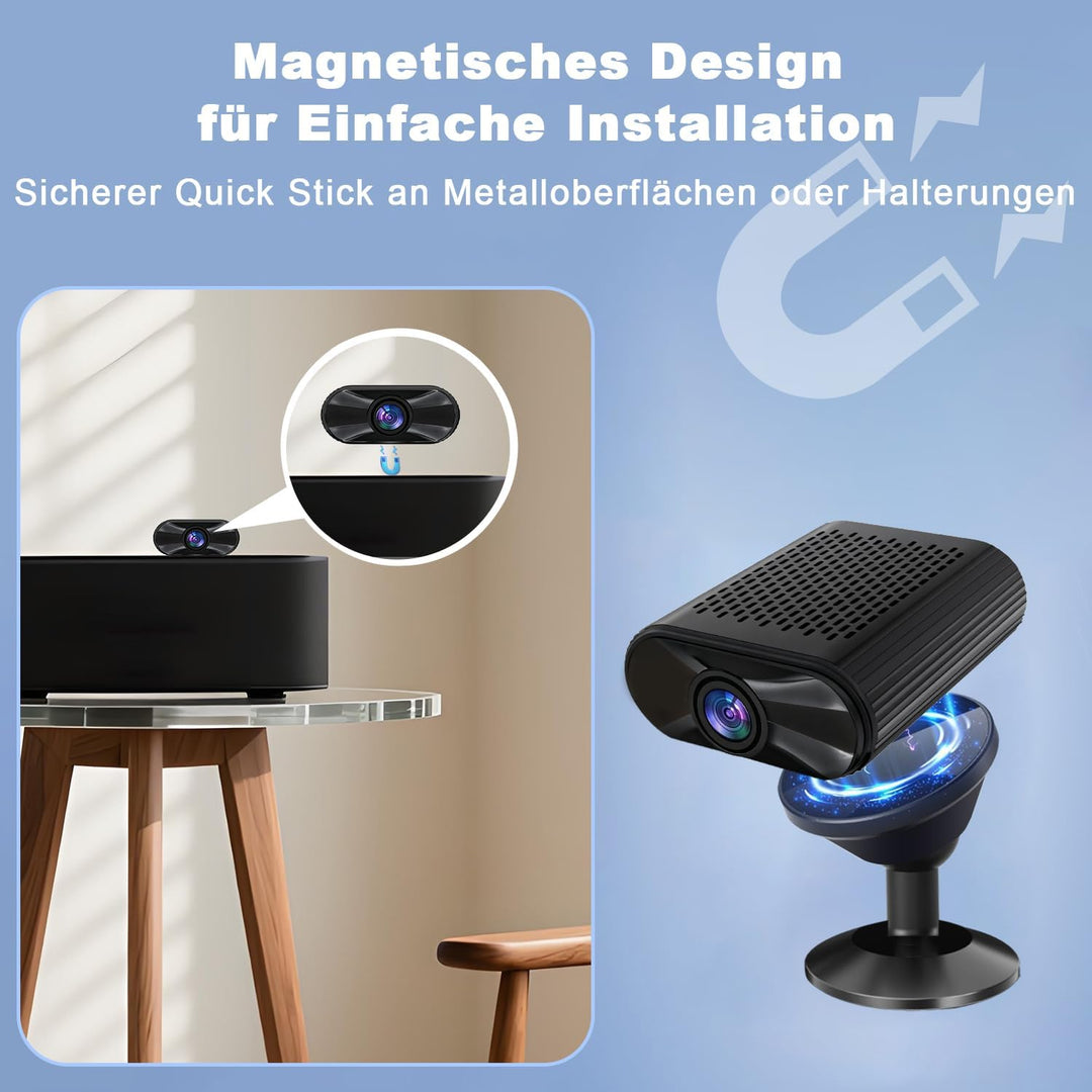 FJJVFF Mini Kamera-4K HD Kleine Kamera-WLAN Mini-Kamera Live Übertragung Handy APP, WiFi Camera mit