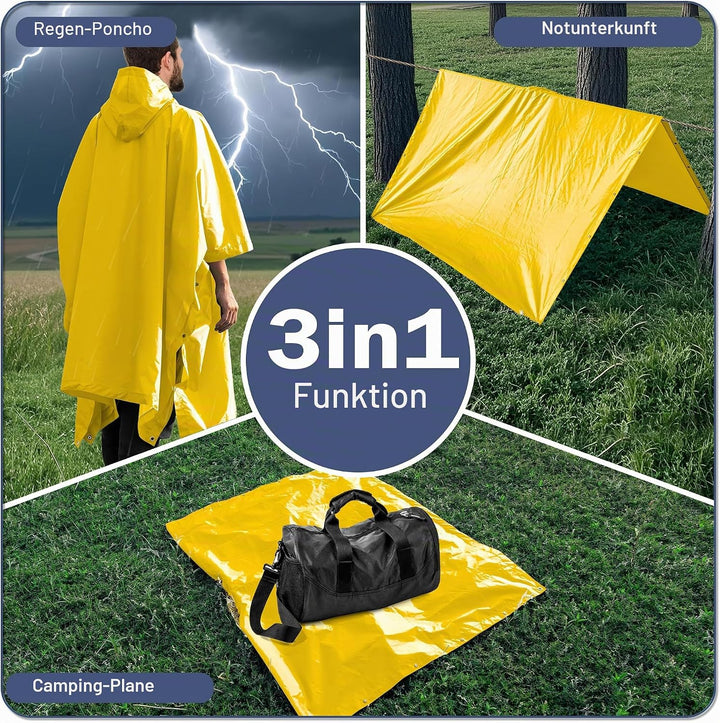 Regenponcho Wasserdicht Regencape mit Kapuze Multifunktionales Regenmantel Wiederverwendbar Regenkle