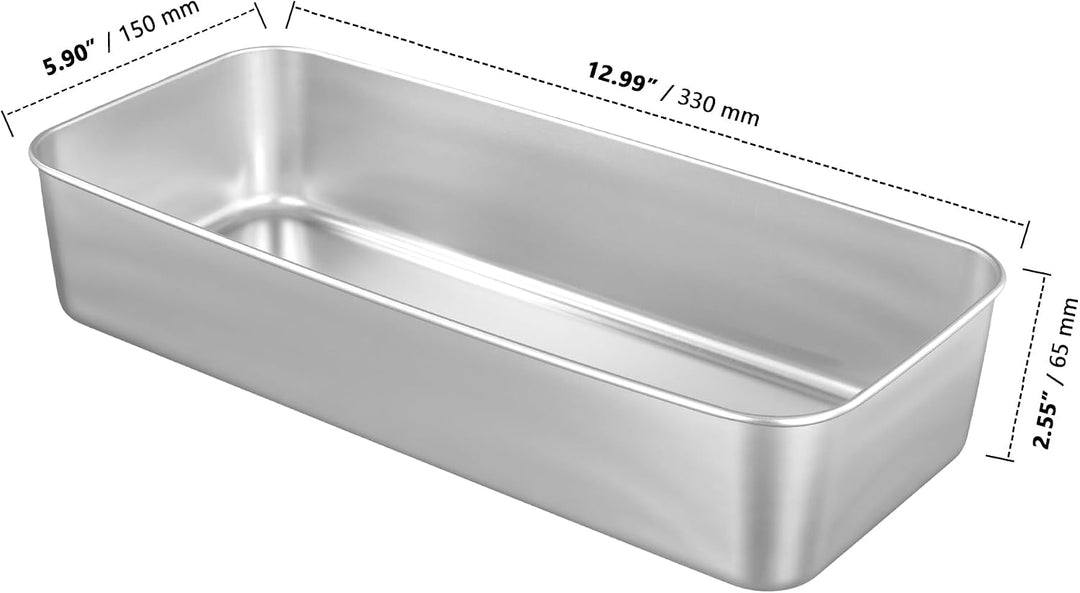ZOENHOU 3 Stück Brotbackform Edelstahl, Kastenform Gross | 33x15x6,5cm Rechteckig Kastenbackform, To