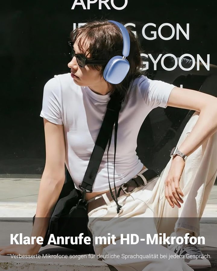 Wentronic Y01 Noise-Cancelling-Kopfhörer, Kabellose Over-Ear-Kopfhörer, Bluetooth 5.3, Hi-Res Sound,