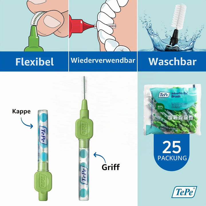TePe Interdentalbürsten Original GRÜN 0,8 mm, 25 Stück Grün 25 stück (1er Pack), Grün 25 stück (1er