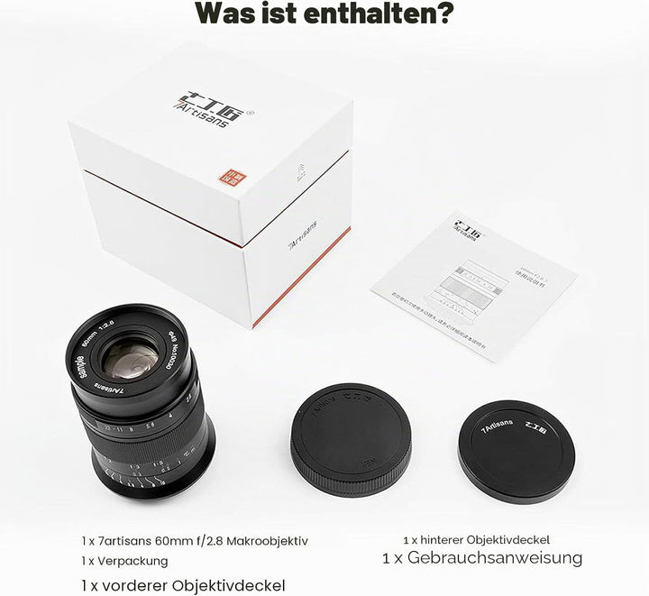 7artisans 60mm F2.8 II Makro-Objektiv, Kompatibel mit Fuji X-Mount-Kameras Kameras X-A1 X-A10 X-A2 X
