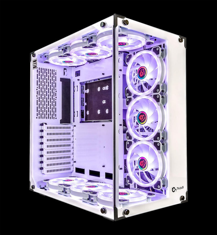 Talius Cronos Frost ATX-Gaming-Box, gehärtetes Glas, Lüfter Iris ARGB (in DREI Farben erhältlich) (W