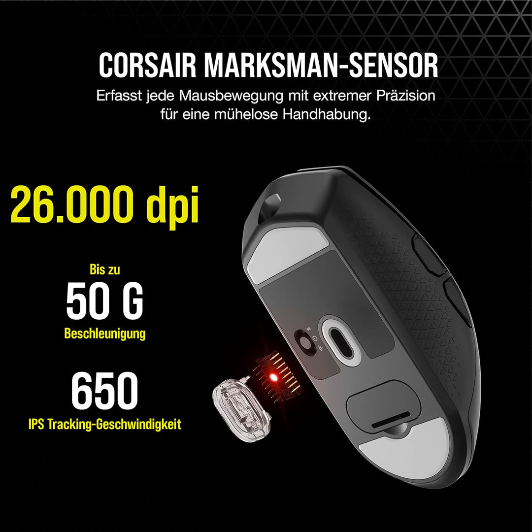 CORSAIR KATAR ELITE WIRELESS Ultraleichte FPS Gaming Maus - 10.000 DPI - Symmetrische Form - Bis zu