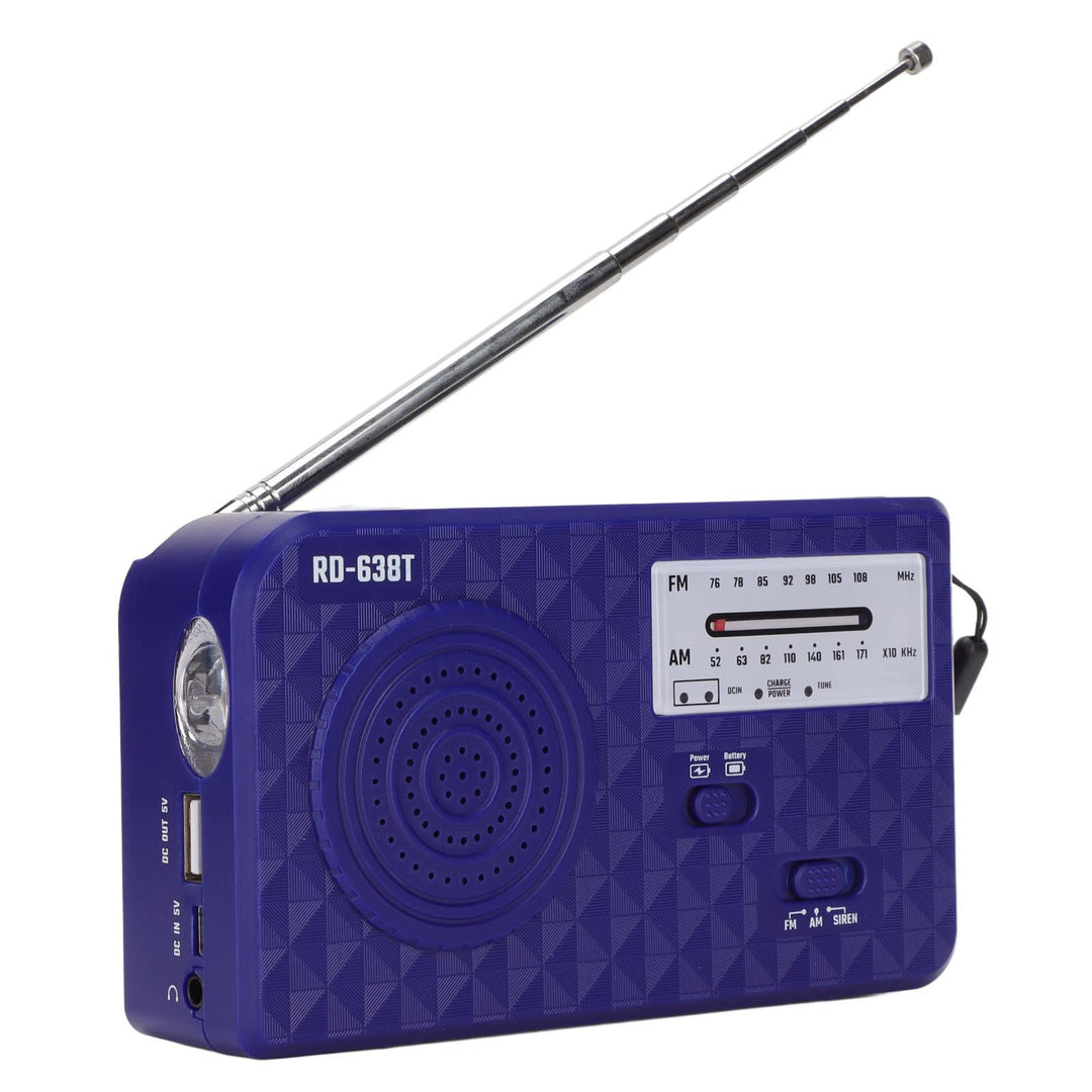 RD 638T Solar Hand Crank Notio -Radio, AM FM Small Weather Radios, Tragbares Überlebensradio mit LED