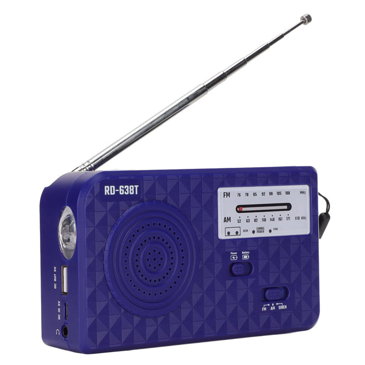 RD 638T Solar Hand Crank Notio -Radio, AM FM Small Weather Radios, Tragbares Überlebensradio mit LED