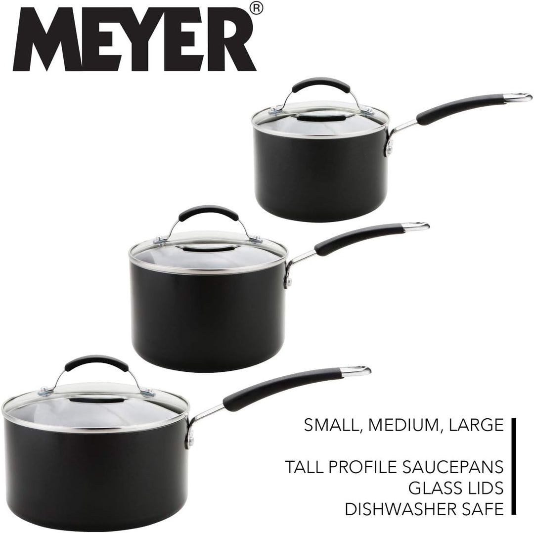 Meyer Topfset Induktion mit Stieltöpfen, Milchtopf und Bratpfanne 24cm - Kochtopf Set mit Antihaftbe