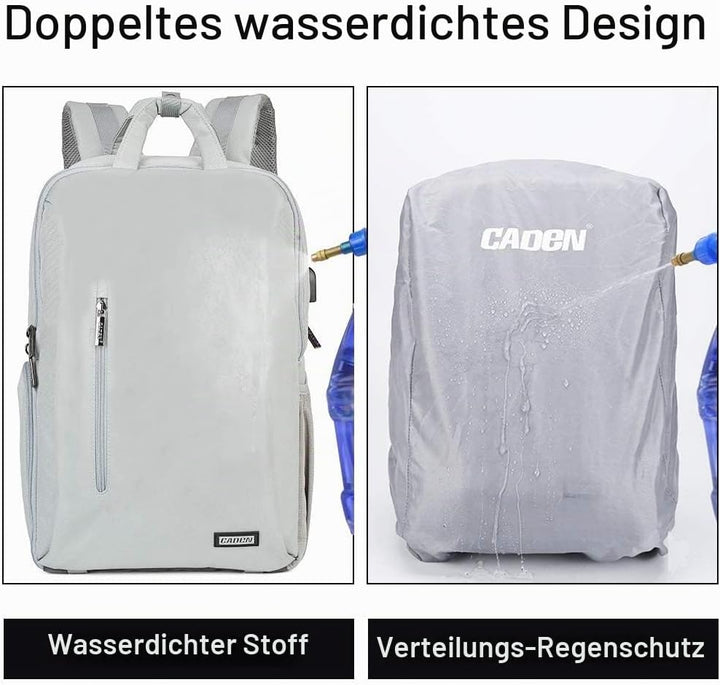 CADeN Kamerarucksack Wasserabweisend Diebstahlsicher 15.6 '' Laptopfach Fotorucksack & Reise Kamerat
