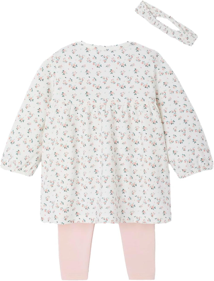 VERTBAUDET Mädchen Baby-Set: Haarband, Kleid & Leggings 56 Rose, 56 Rose