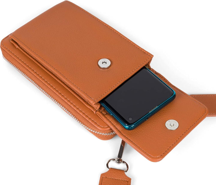 styleBREAKER Damen Taschen Set 2-Teilig Mini Bag mit Handy Fach und RFID Schutz, Umhängetasche, Hand