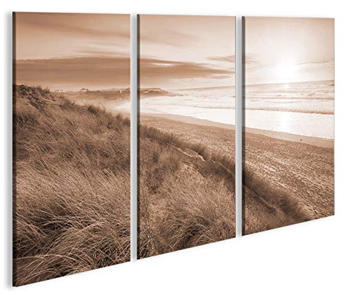 islandburner Bild Bilder auf Leinwand Dünen Sepia Nordseestrand 3p XXL Poster Leinwandbild Wandbild