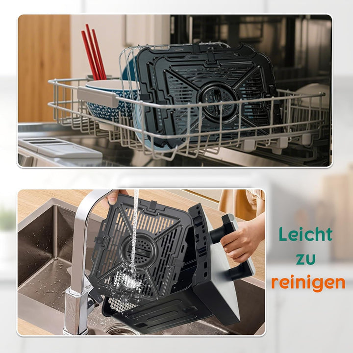 10L Double Stack XL airfryer Heissluftfritteuse | 2400W heissluftfritteuse 2 kammern | Gleichmässige
