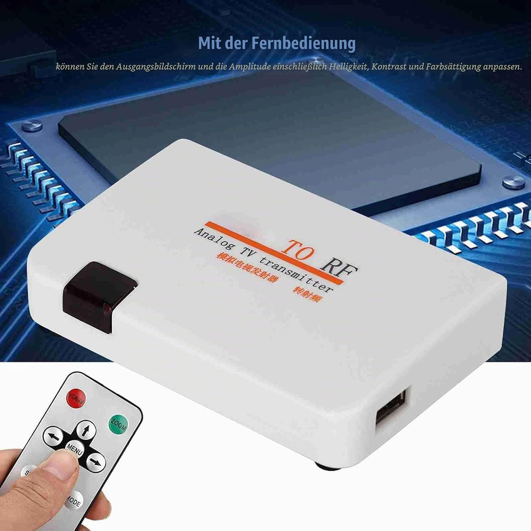 ASHATA HDMI zu Koax HF-Wandler Modulator für TV, HDMI zu HF Koaxial Wandler Adapter Box mit Fernbedi