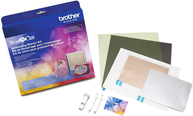 Brother ScanNCut Embossing Starter Kit CAEBSKIT1, Zubehörset mit Matte, Werkzeug, Metallbleche und 5