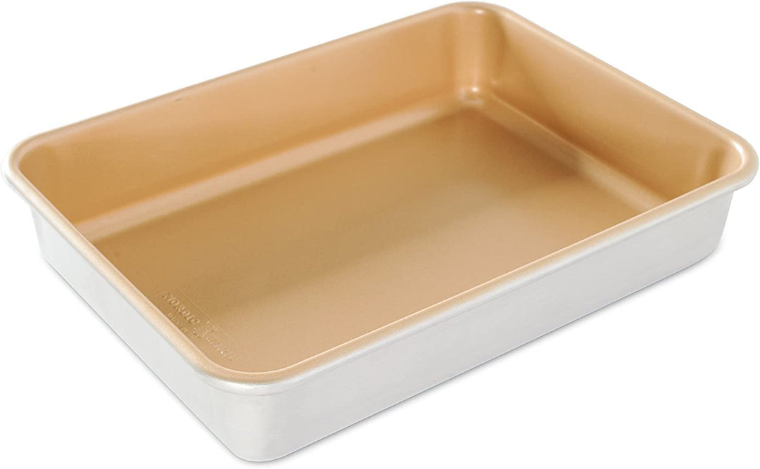 Nordic Ware Naturals Kuchenform aus Aluminium, antihaftbeschichtet, 22,9 x 33 cm, silberfarben Recht