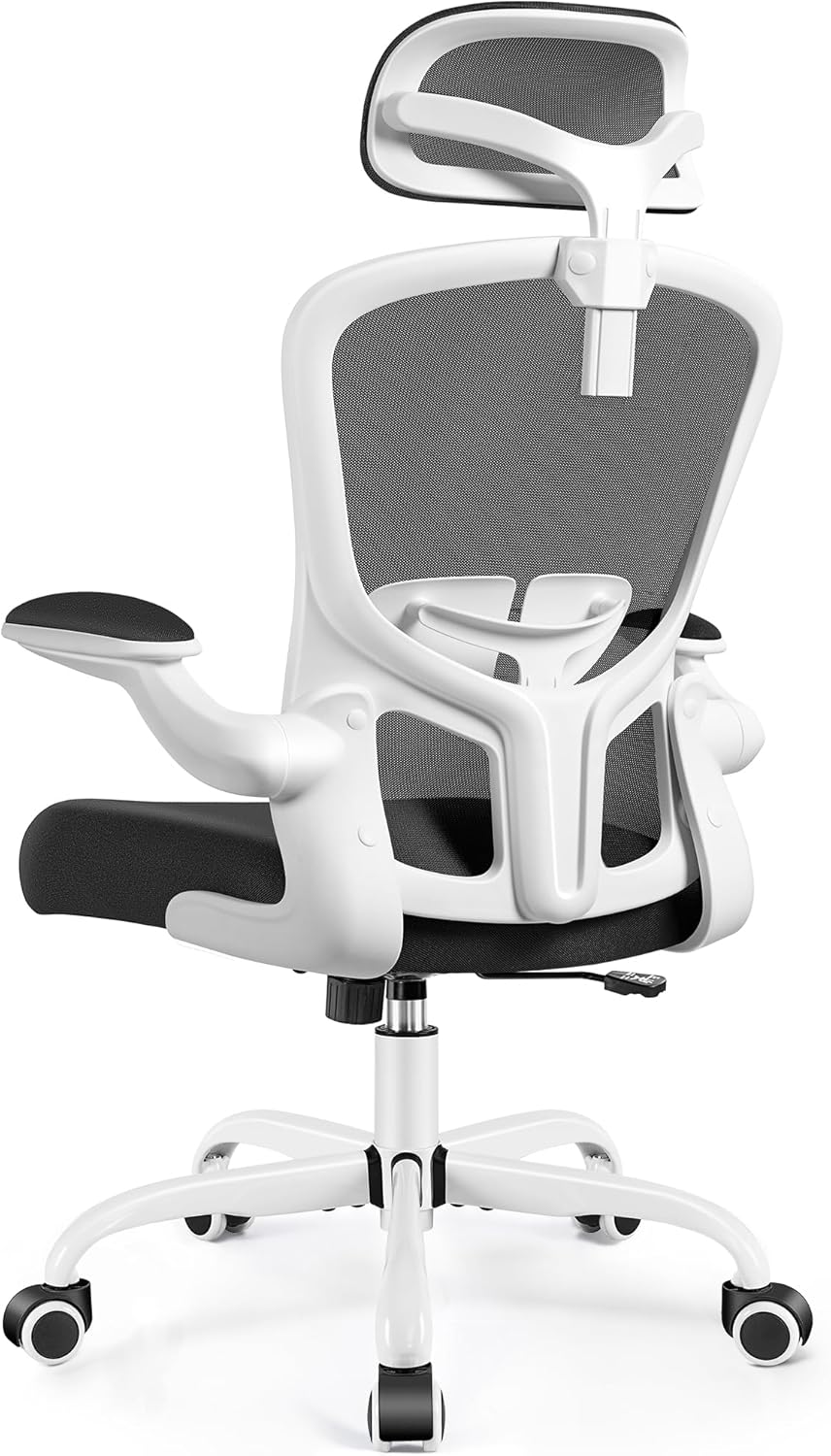FelixKing Ergonomischer Bürostuhl, verstellbare Lendenwirbelstütze, Drehstuhl, 3D-Kopfstütze und kla