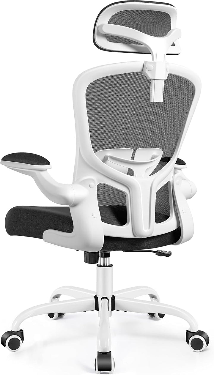 FelixKing Ergonomischer Bürostuhl, verstellbare Lendenwirbelstütze, Drehstuhl, 3D-Kopfstütze und kla