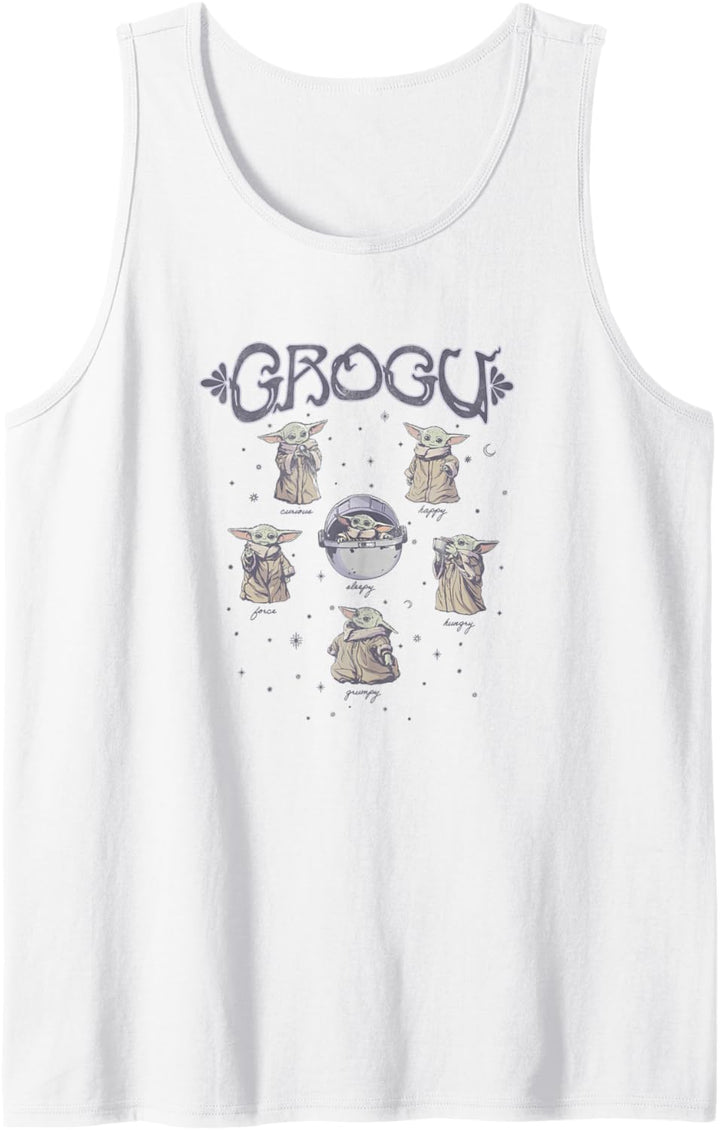 Star Wars: The Mandalorian Grogu 6 Characters in Space Tank Top