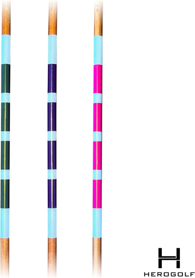 Hero Alignment Stick aus Holz - Der Moderne Ausrichtungstab das Training im Golf standard blau / wei