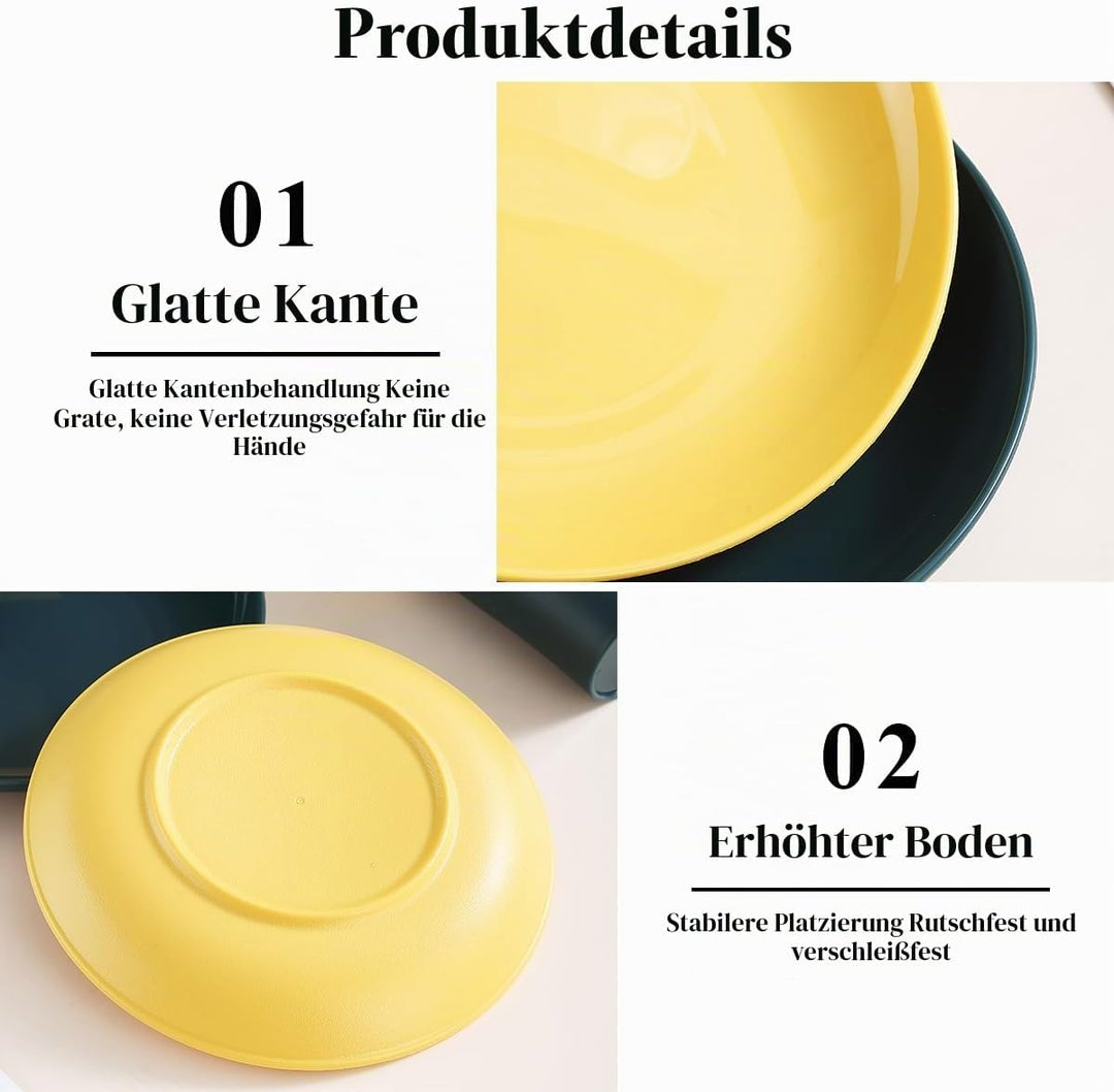 Evanda Camping Besteck Set 10 teilig, wiederverwendbarer leichter Becher, Teller und Edelstahlbestec